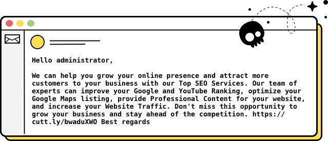 SEO Spam Example by OOPSpam