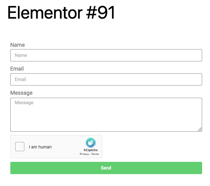 Elementor Forms with hCAPTCHA