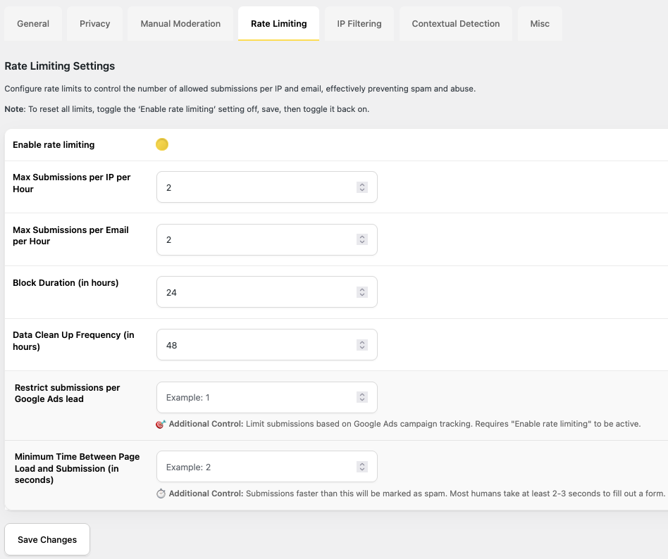 Enable rate limiting and set your limits Enable rate limiting and set your limits