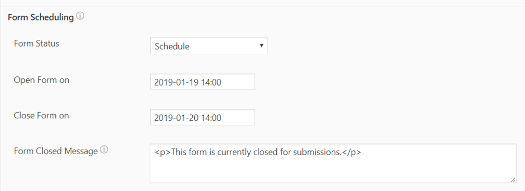 Formidable Forms Configure Scheduling or Limits Formidable Forms Configure Scheduling or Limits