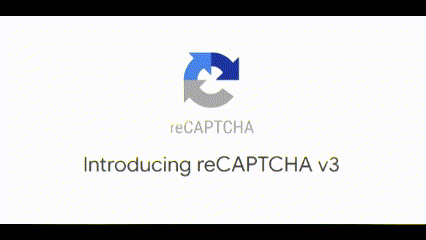 Introduction of reCAPTCHA V3 with the reCAPTCHA logo and text 'Introducing reCAPTCHA v3,' presenting Google's latest version of its bot detection system.