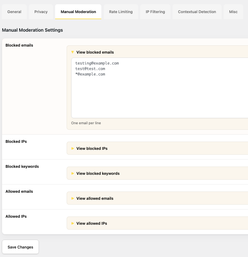 Manual Moderation Manual Moderation