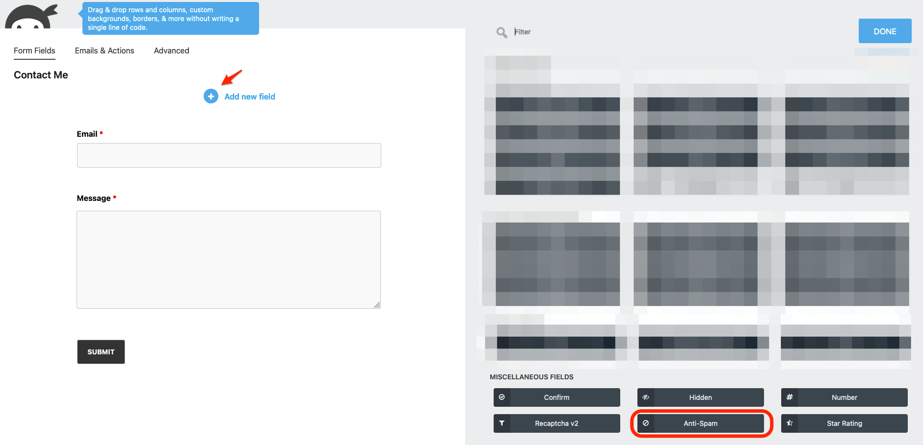 Ninja Forms Anti-Spam field