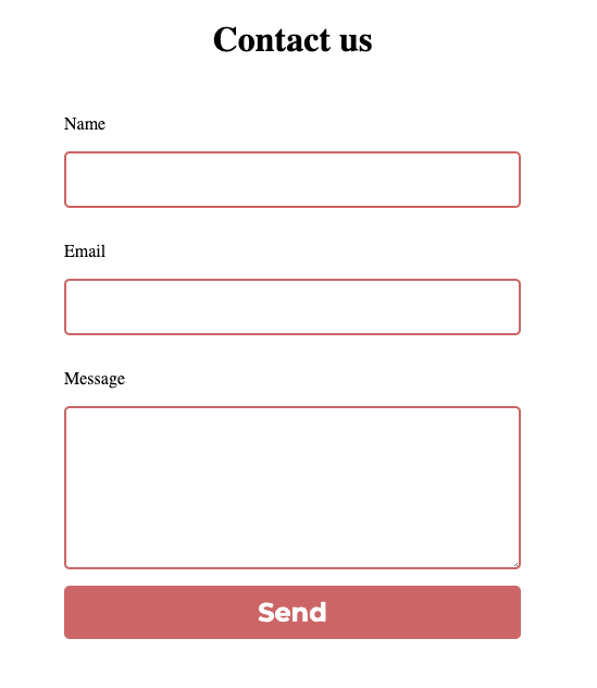 A simple 3 field contact form