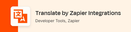 Translate by Zapier Integrations banner.